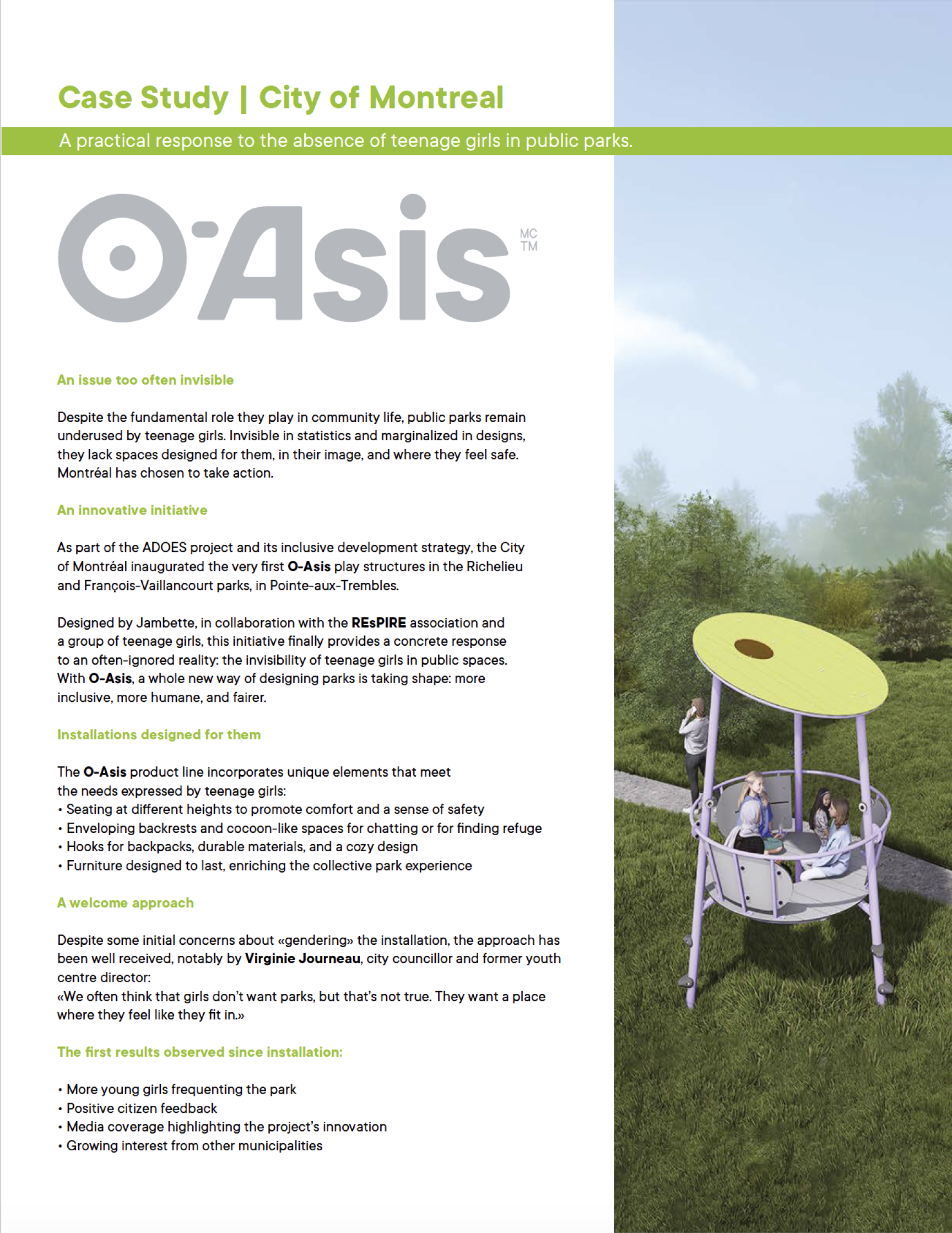 O-Asis : Étude de cas, Ville de Montréal