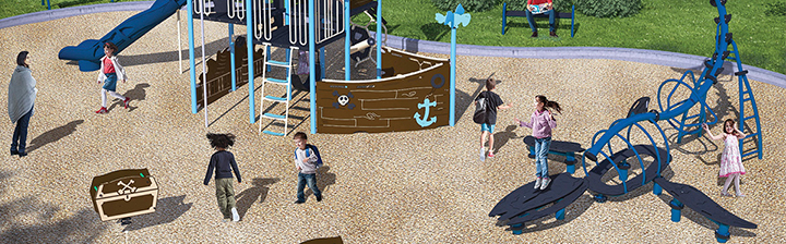 Pirate ship playground equipment
